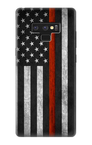Samsung Galaxy Note9 Hard Case Firefighter Thin Red Line Flag
