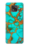 Motorola Moto G Power (2021) Hard Case Aqua Copper Turquoise Gems