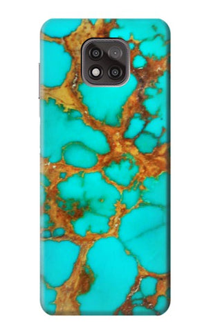 Motorola Moto G Power (2021) Hard Case Aqua Copper Turquoise Gems