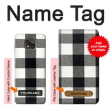 Motorola Moto G Power (2021) Hard Case Black and White Buffalo Check Pattern with custom name