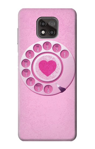 Motorola Moto G Power (2021) Hard Case Pink Retro Rotary Phone
