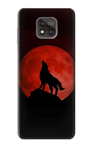 Motorola Moto G Power (2021) Hard Case Wolf Howling Red Moon