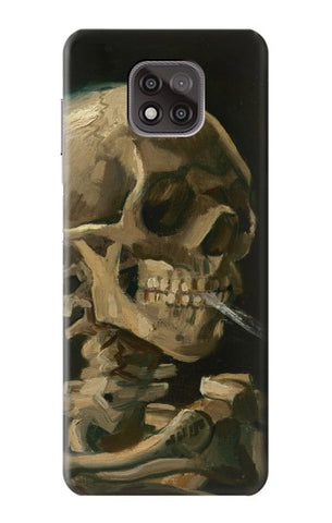 Motorola Moto G Power (2021) Hard Case Vincent Van Gogh Head Skeleton Cigarette
