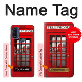 Motorola G Pure Hard Case Classic British Red Telephone Box with custom name