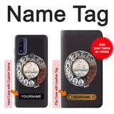 Motorola G Pure Hard Case Retro Rotary Phone Dial On with custom name