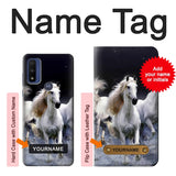 Motorola G Pure Hard Case White Horse with custom name