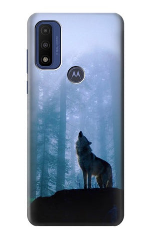 Motorola G Pure Hard Case Wolf Howling in Forest