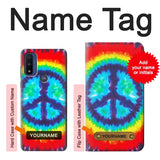 Motorola G Pure Hard Case Tie Dye Peace with custom name