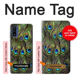 Motorola G Pure Hard Case Peacock Feather with custom name