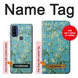 Motorola G Pure Hard Case Vincent Van Gogh Almond Blossom with custom name