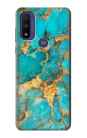 Motorola G Pure Hard Case Aqua Turquoise Stone