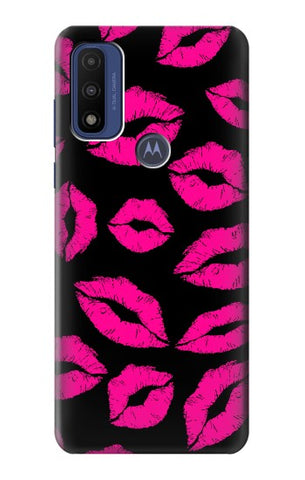 Motorola G Pure Hard Case Pink Lips Kisses on Black