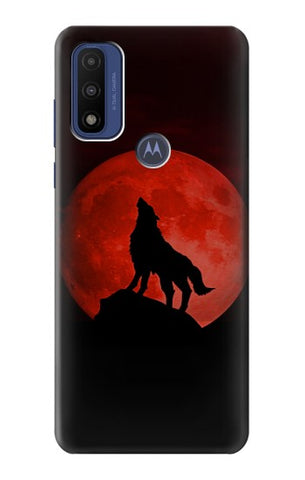 Motorola G Pure Hard Case Wolf Howling Red Moon