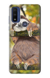 Motorola G Pure Hard Case Cute Baby Sloth Paint