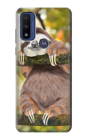 Motorola G Pure Hard Case Cute Baby Sloth Paint