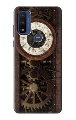 Motorola G Pure Hard Case Steampunk Clock Gears