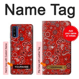 Motorola G Pure Hard Case Red Bandana with custom name