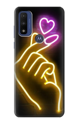 Motorola G Pure Hard Case Cute Mini Heart Neon Graphic