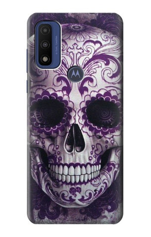 Motorola G Pure Hard Case Purple Sugar Skull