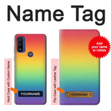 Motorola G Pure Hard Case LGBT Gradient Pride Flag with custom name