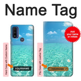 Motorola G Pure Hard Case Summer Ocean Beach with custom name