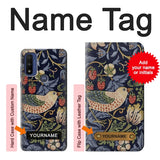 Motorola G Pure Hard Case William Morris Strawberry Thief Fabric with custom name