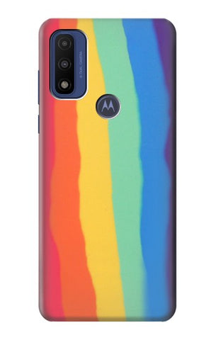 Motorola G Pure Hard Case Cute Vertical Watercolor Rainbow