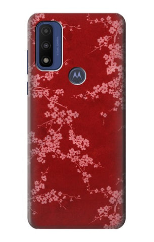 Motorola G Pure Hard Case Red Floral Cherry blossom Pattern