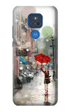 Motorola Moto G Play (2021) Hard Case Girl in The Rain