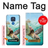 Motorola Moto G Play (2021) Hard Case Ocean Sea Turtle with custom name