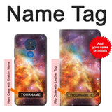 Motorola Moto G Play (2021) Hard Case Nebula Rainbow Space with custom name