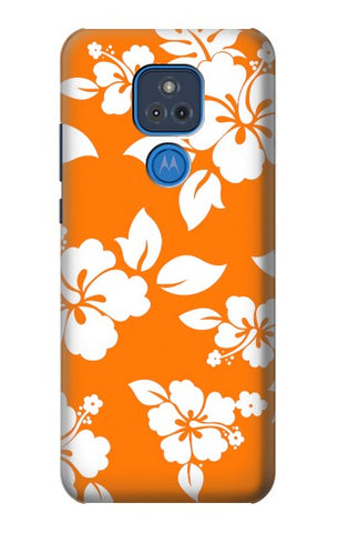 Motorola Moto G Play (2021) Hard Case Hawaiian Hibiscus Orange Pattern