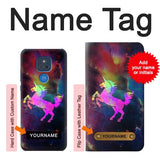 Motorola Moto G Play (2021) Hard Case Rainbow Unicorn Nebula Space with custom name