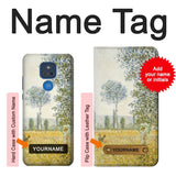 Motorola Moto G Play (2021) Hard Case Claude Monet Fields In Spring with custom name