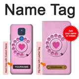 Motorola Moto G Play (2021) Hard Case Pink Retro Rotary Phone with custom name