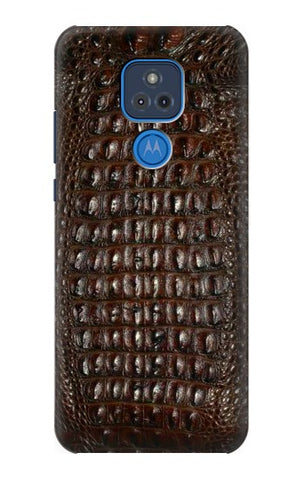 Motorola Moto G Play (2021) Hard Case Brown Skin Alligator Graphic Printed
