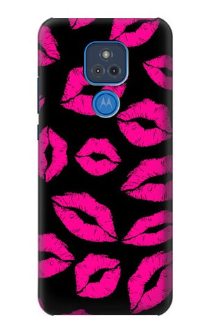 Motorola Moto G Play (2021) Hard Case Pink Lips Kisses on Black
