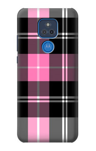 Motorola Moto G Play (2021) Hard Case Pink Plaid Pattern