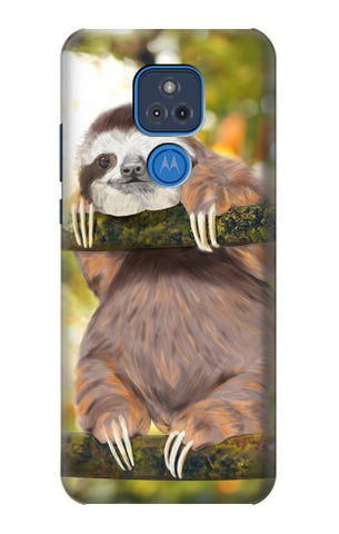 Motorola Moto G Play (2021) Hard Case Cute Baby Sloth Paint