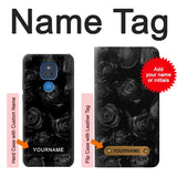 Motorola Moto G Play (2021) Hard Case Black Roses with custom name