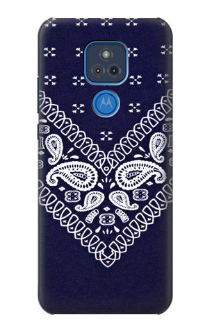 Motorola Moto G Play (2021) Hard Case Navy Blue Bandana Pattern