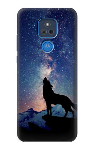 Motorola Moto G Play (2021) Hard Case Wolf Howling Million Star