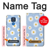 Motorola Moto G Play (2021) Hard Case Daisy Flowers Pattern with custom name