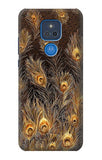 Motorola Moto G Play (2021) Hard Case Gold Peacock Feather