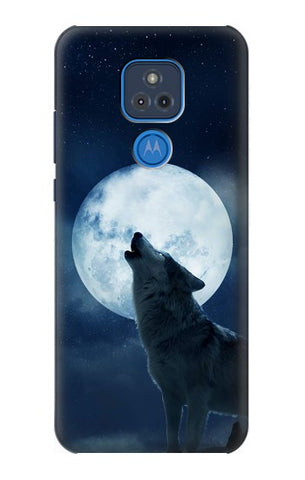Motorola Moto G Play (2021) Hard Case Grim White Wolf Full Moon