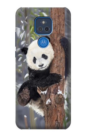 Motorola Moto G Play (2021) Hard Case Cute Baby Panda Snow Painting
