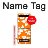 Samsung Galaxy Flip 5G Hard Case Hawaiian Hibiscus Orange Pattern with custom name