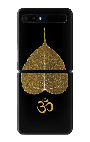 Samsung Galaxy Flip 5G Hard Case Gold Leaf Buddhist Om Symbol