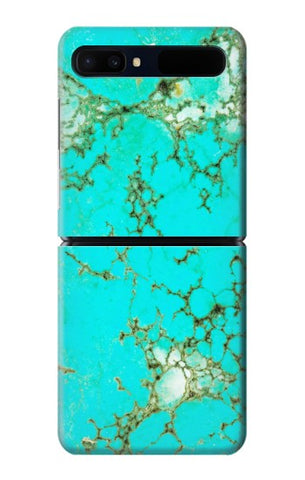 Samsung Galaxy Galaxy Z Flip 5G Hard Case Turquoise Gemstone Texture Graphic Printed