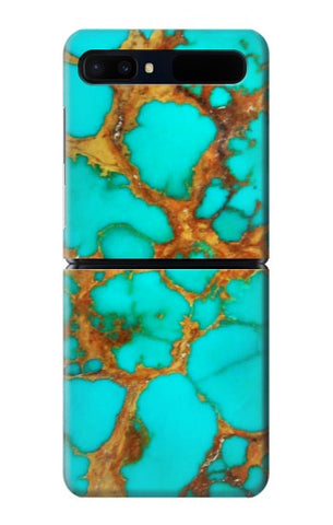 Samsung Galaxy Galaxy Z Flip 5G Hard Case Aqua Copper Turquoise Gems